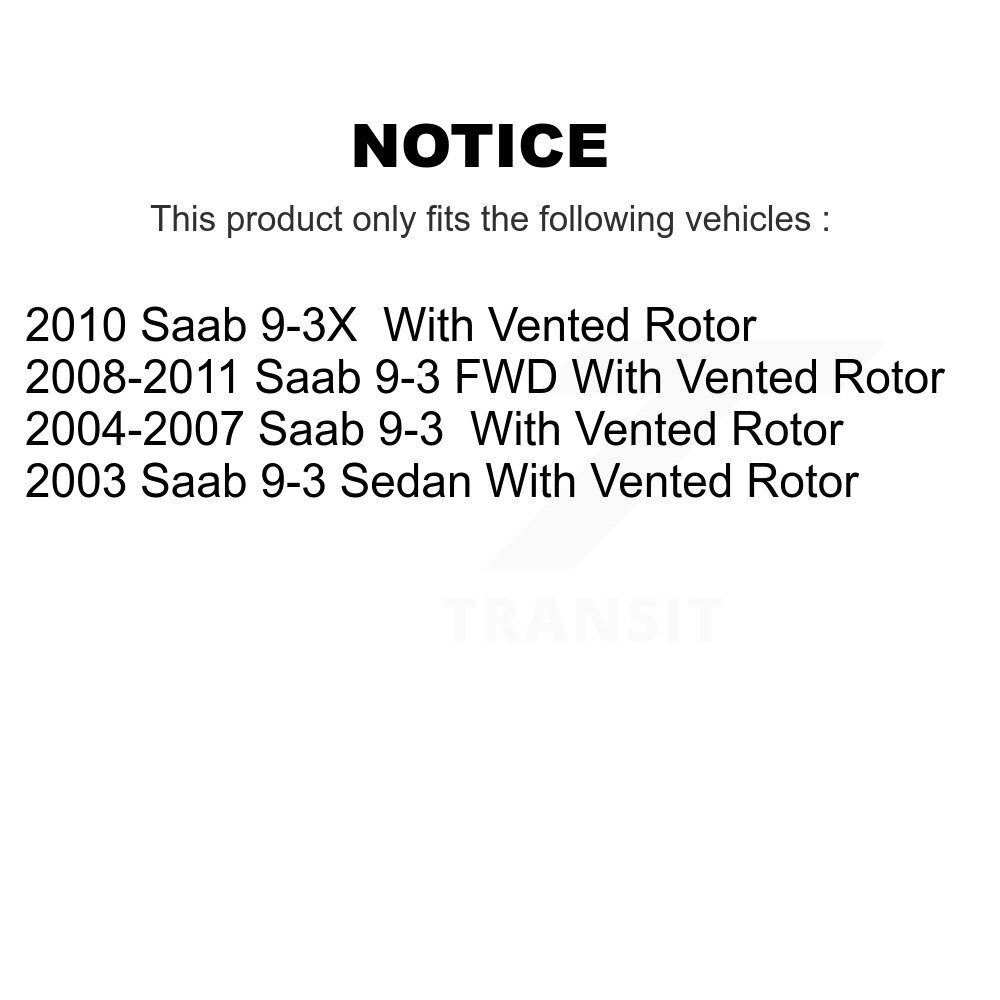 [Arrière] Rotor de frein à disque arrière pour Saab 9-3 9-3X avec évent 8-980327