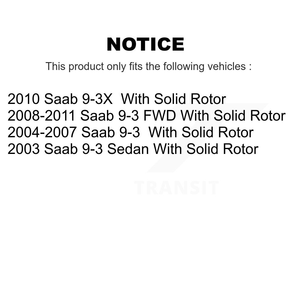 [Arrière] Rotor de frein à disque arrière pour Saab 9-3 9-3X avec solide 8-980329