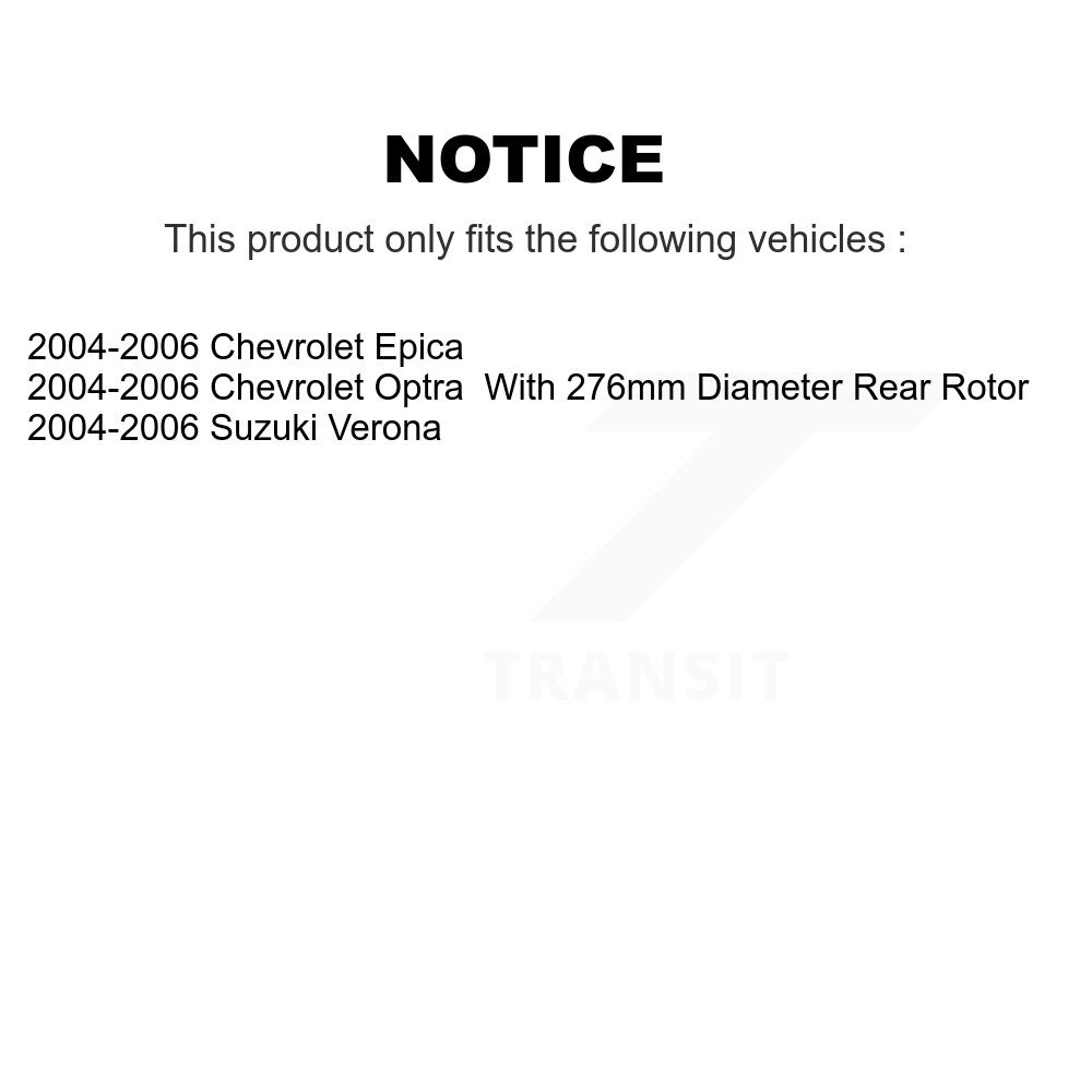 [Arrière] Rotor de frein à disque arrière pour 2004-2006 Chevrolet Optra Epica Suzuki Verona 8-980340
