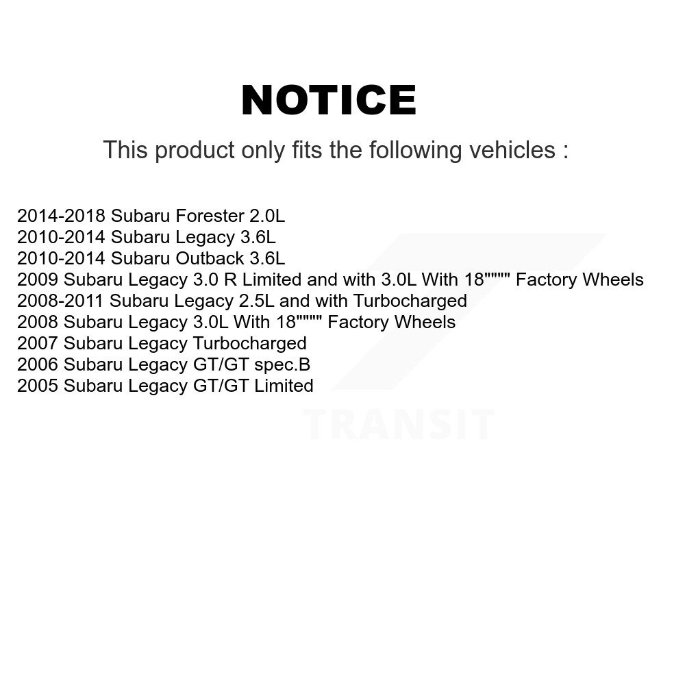 [Front] Rotor de frein à disque avant pour l'arrière de la forêt Subaru Legacy 8-980361