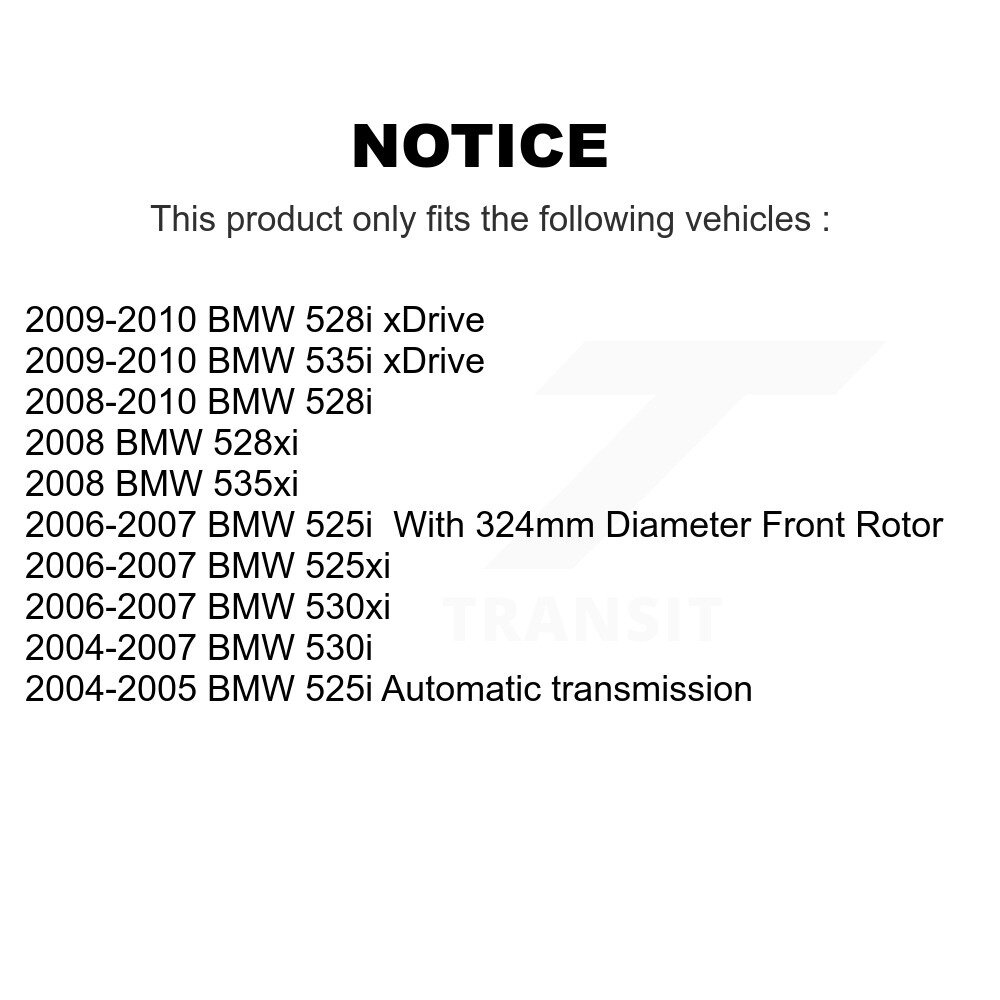 [Front] Rotor de frein à disque avant pour BMW 530i 530xi 528i xDrive 525i 535i 535xi 528xi