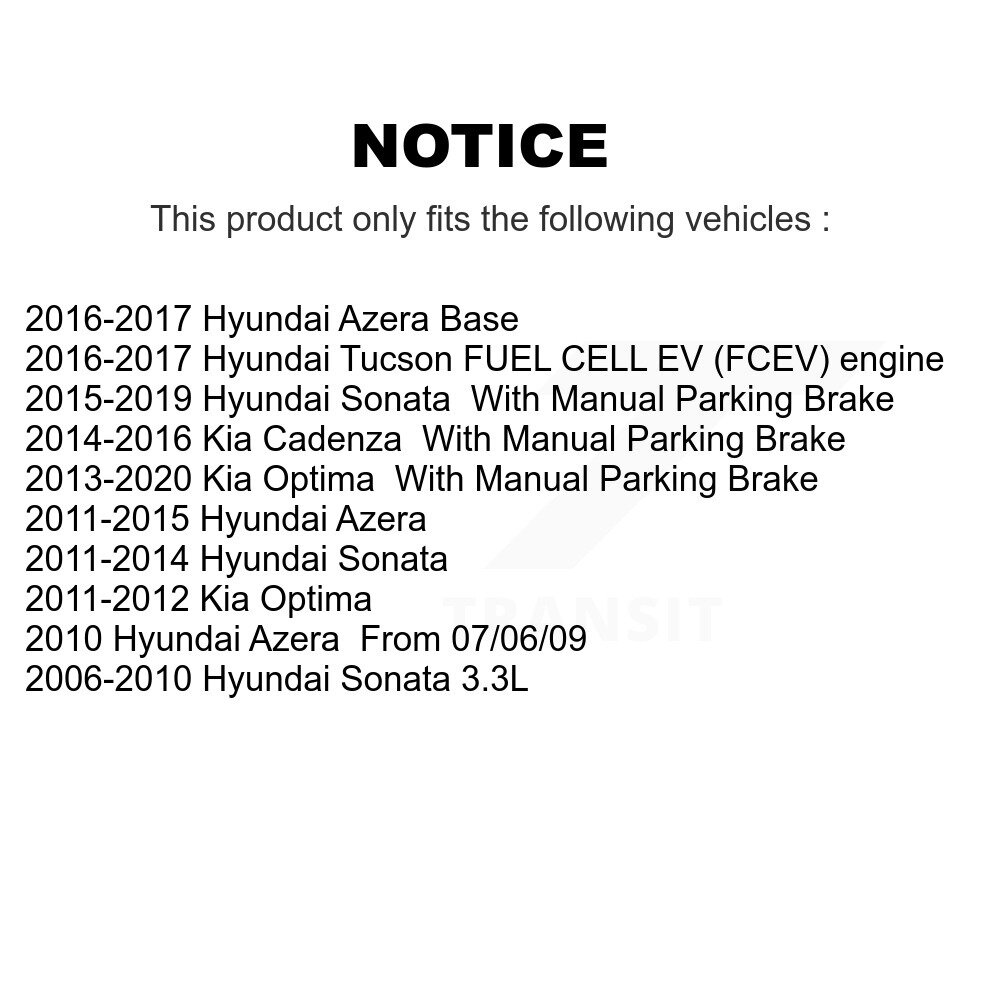 [Arrière] Rotor de frein à disque arrière pour Hyundai Sonata Tucson Kia Optima Cadenza Azera