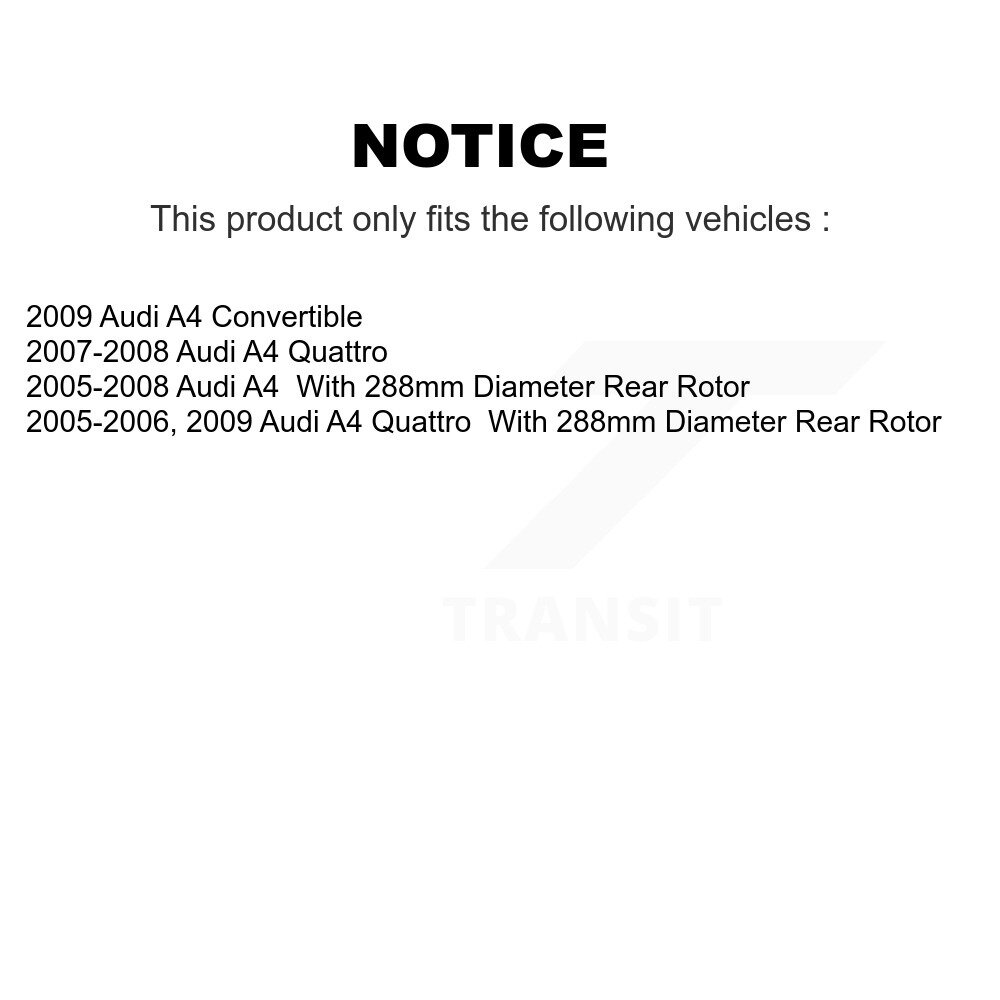 [Arrière] Rotor de frein à disque arrière pour Audi A4 Quattro 8-980468