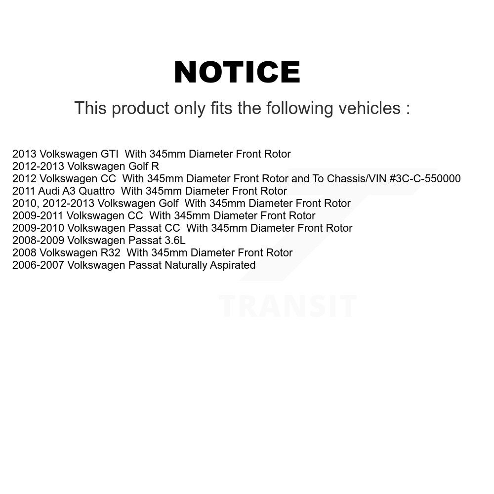 [Front] Rotor de frein à disque avant pour Volkswagen Golf Passat CC GTI R Audi A3 Quattro R32