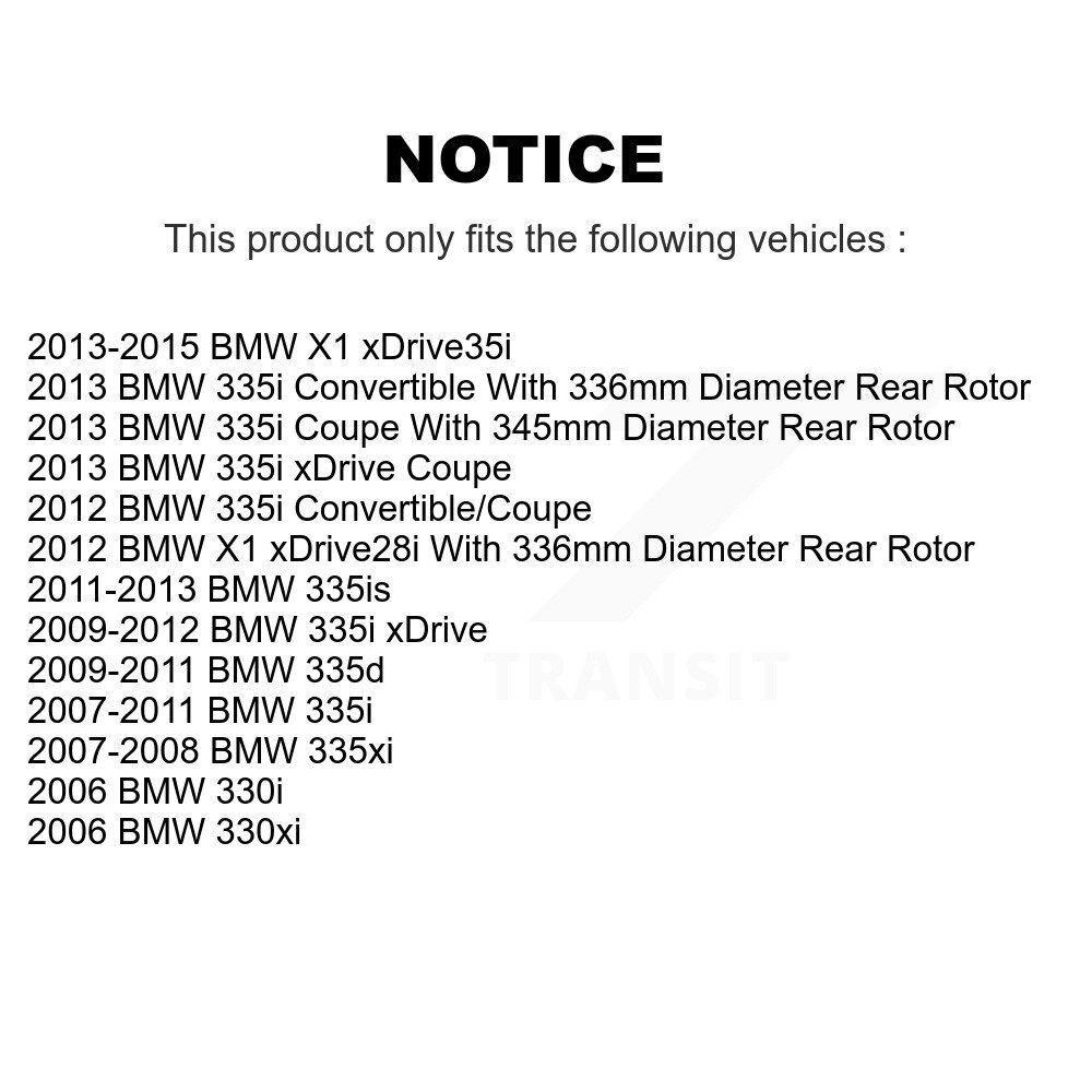 [Arrière] Rotor de frein à disque arrière pour BMW X1 335i xDrive 335xi 330i 330xi 335is 335d