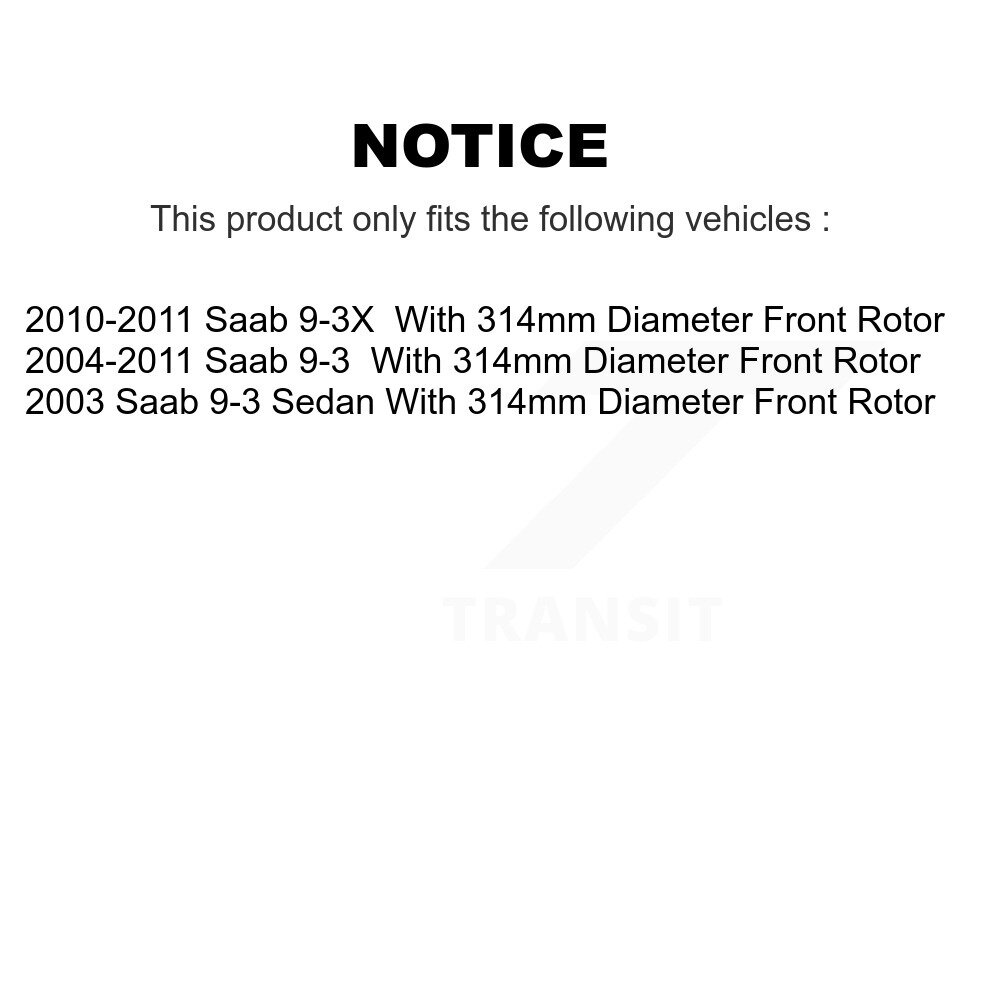 [Front] Rotor de frein à disque avant pour Saab 9-3 9-3X avec diamètre 314mm 8-980578