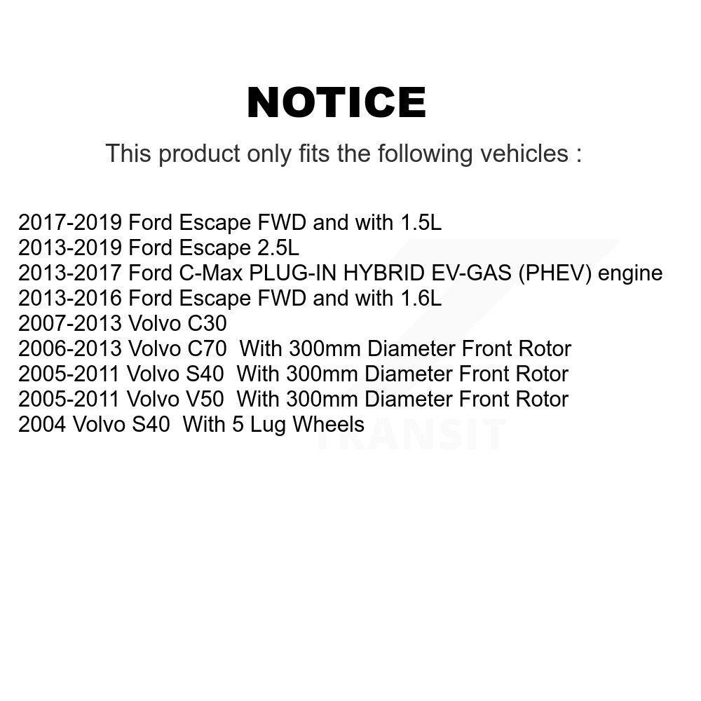 [Front] Rotor de frein à disque avant pour Ford Escape Volvo C-Max S40 C30 V50 C70 8-980601