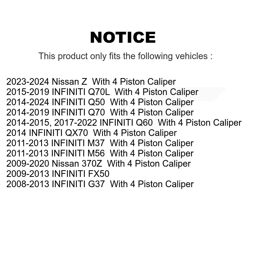 [Front] Rotor de frein à disque avant pour INFINITI Q50 G37 Nissan 370Z Q60 M37 FX50 Z QX70 Q70