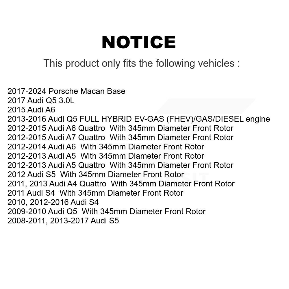 [Front] Rotor de frein à disque avant pour Audi Q5 Porsche Macan A4 Quattro S4 S5 A6 A7 A5