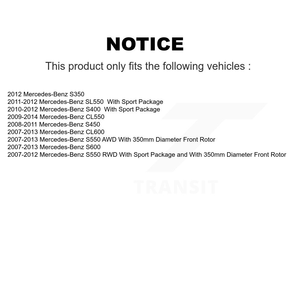 [Front] Rotor de frein à disque avant pour Mercedes-Benz S550 S450 SL550 CL550 S350 S400 S600