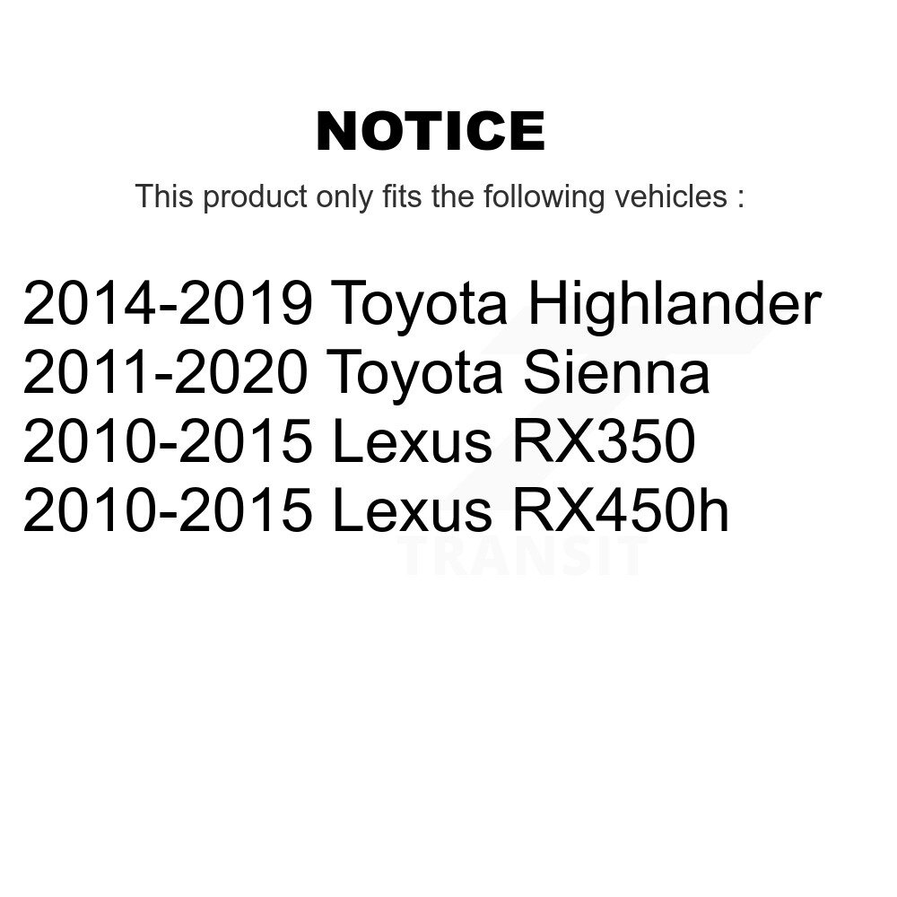 [Arrière] Rotor de frein à disque arrière pour Toyota Sienna Highlander Lexus RX350 RX450h 8-980757