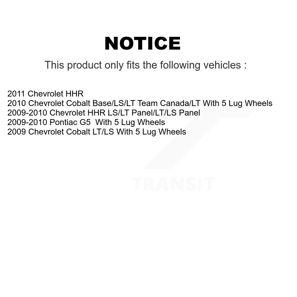[Arrière] Tambour de frein arrière pour Chevrolet Cobalt Pontiac G5 HHR 8-9808
