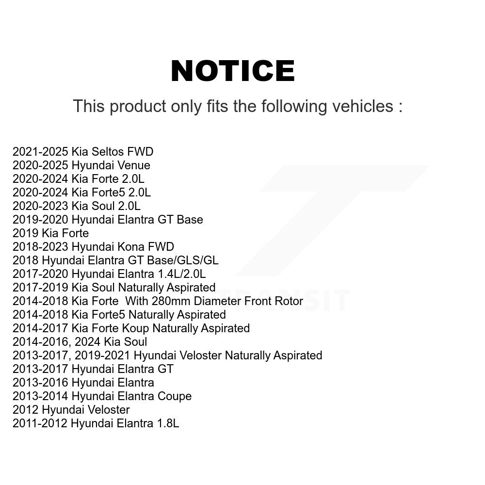 [Front] Rotor de frein à disque avant pour Hyundai Elantra Kia Kona Forte Soul GT Lieu Seltos