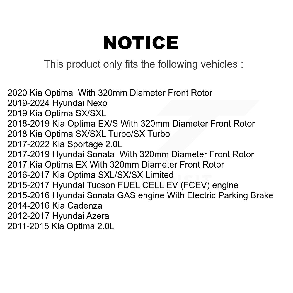 [Front] Rotor de frein à disque avant pour Hyundai Kia Tucson Sportage Optima Sonata Cadenza