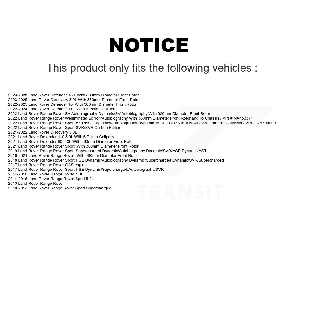 [Front] Rotor de frein à disque avant pour Land Rover Range Sport Defender 110 Discovery 130 90