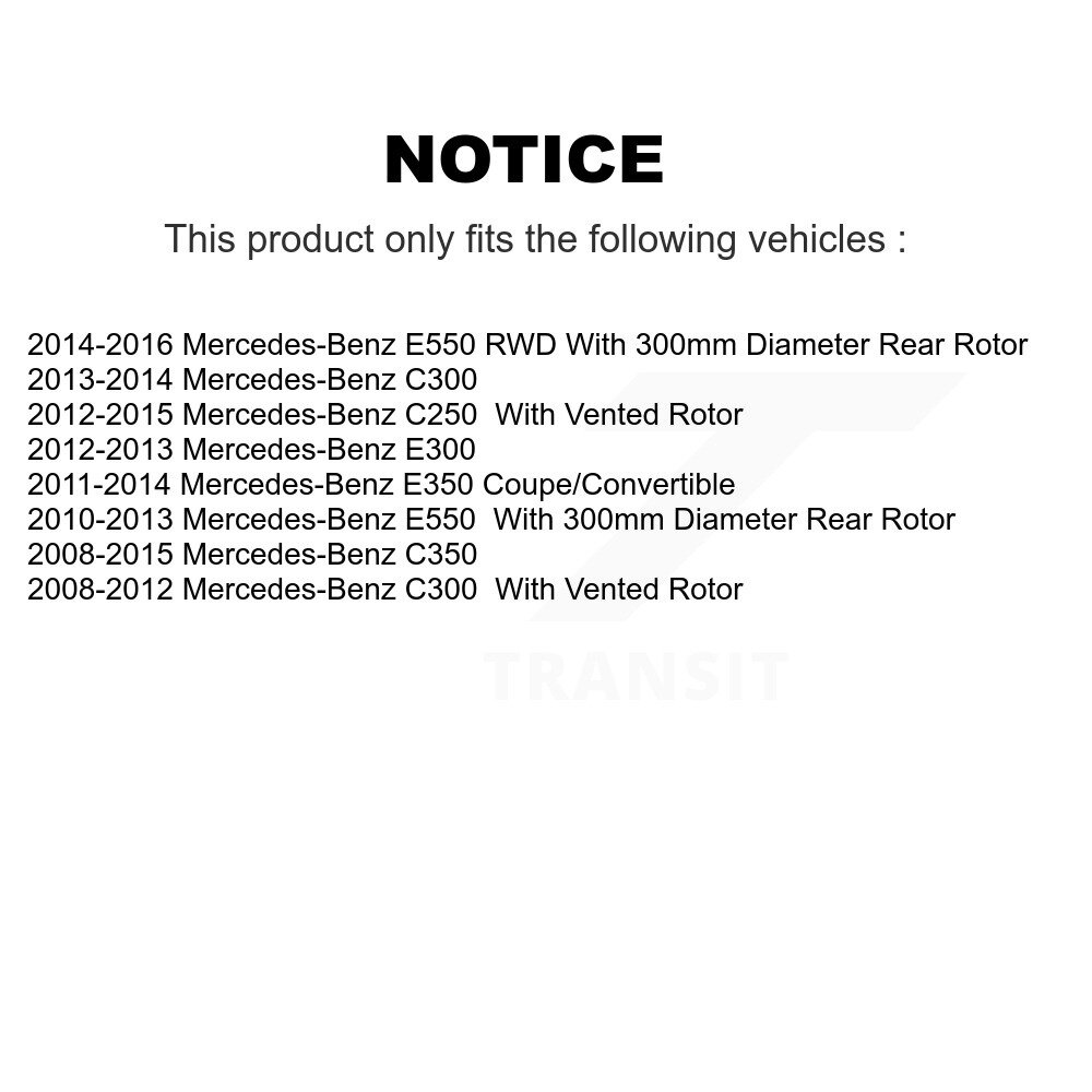 [Arrière] Rotor de frein à disque arrière pour Mercedes-Benz C300 C350 E350 C250 E550 E300 8-981165