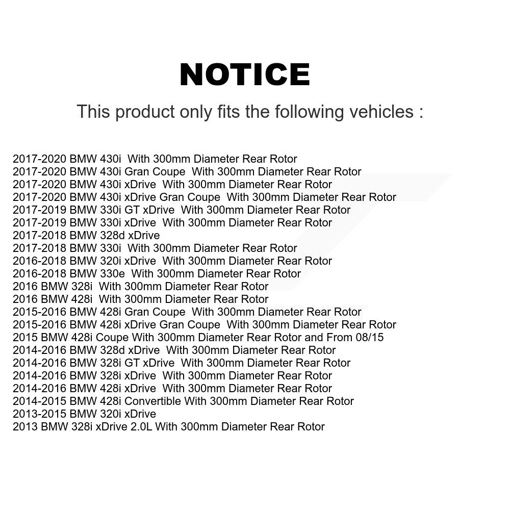 [Arrière] Rotor de frein à disque arrière pour BMW 328i xDrive 330i 320i 428i 328d 430i Grande Coupe GT