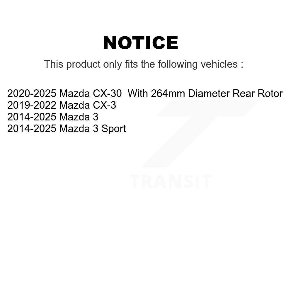 [Arrière] Rotor de frein à disque arrière pour Mazda 3 CX-30 Sport CX-3 8-981500