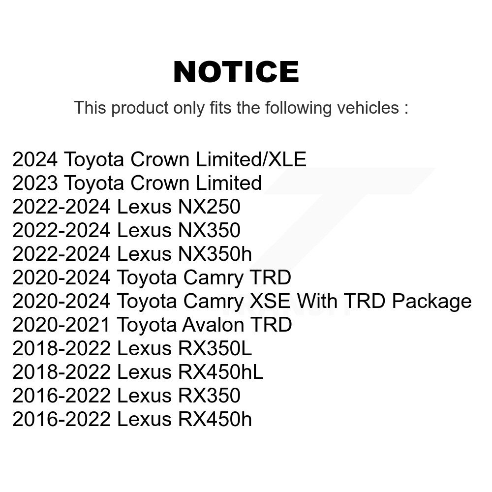 [Front] Rotor de frein à disque avant pour Lexus Toyota RX350 Camry RX450h NX350h NX350 RX350L