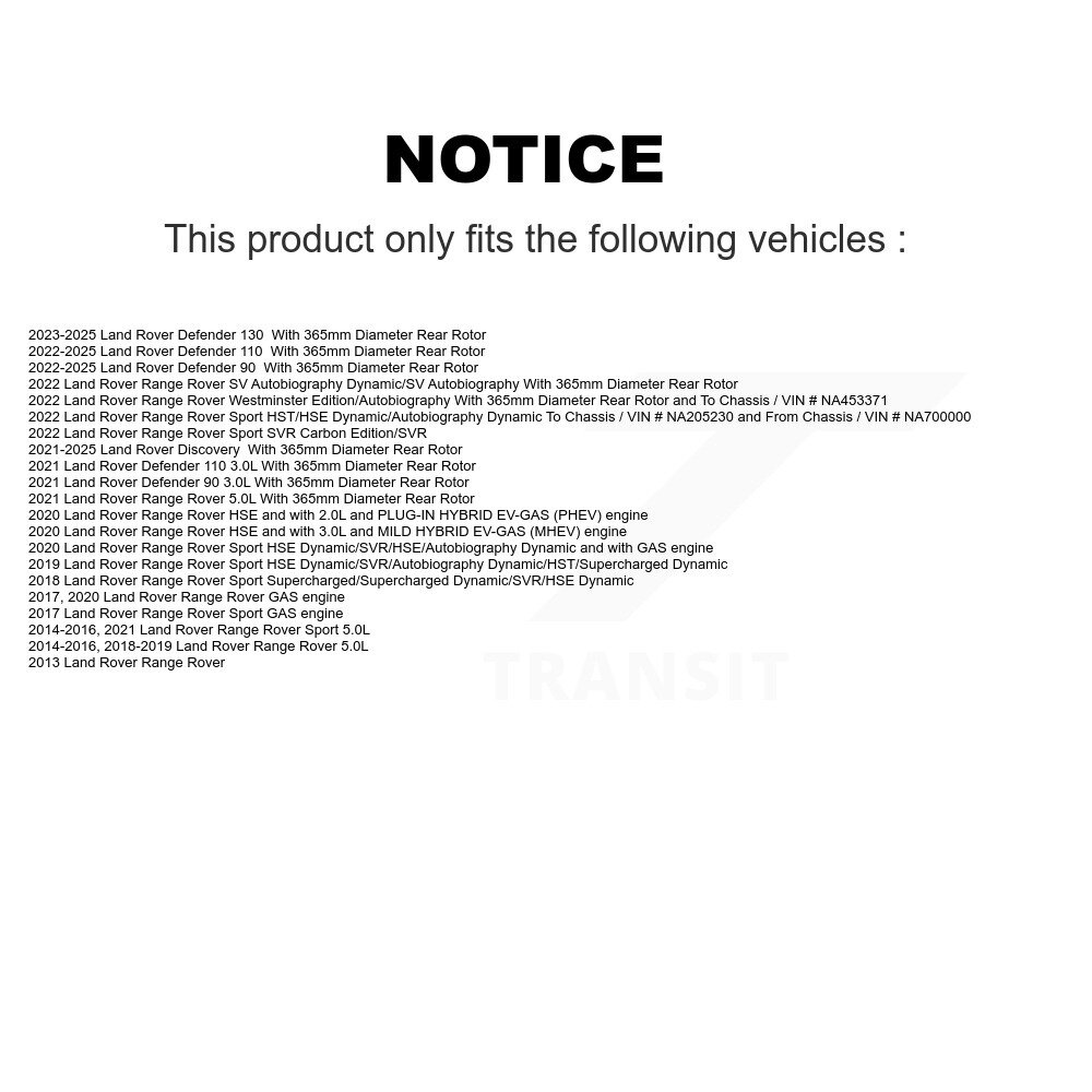 [Arrière] Rotor de frein à disque arrière pour Land Rover Range Sport Defender 110 Discovery 130 90