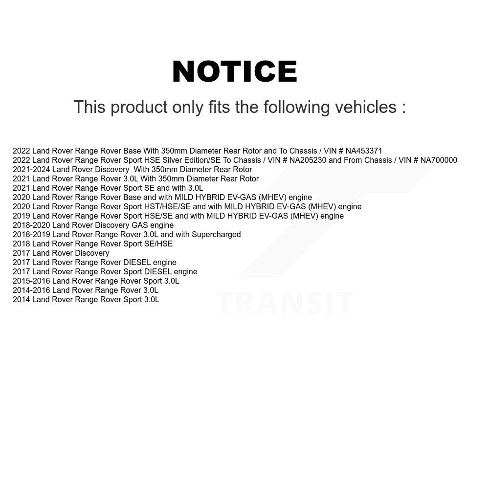 [Arrière] Rotor de frein à disque arrière pour Land Rover Range Sport Discovery 8-982066