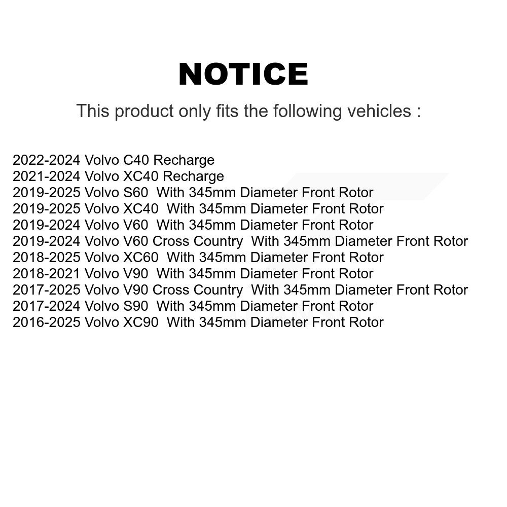 [Front] Rotor de frein à disque avant pour Volvo XC60 XC90 XC40 S60 Recharge C40 V60 Cross V90