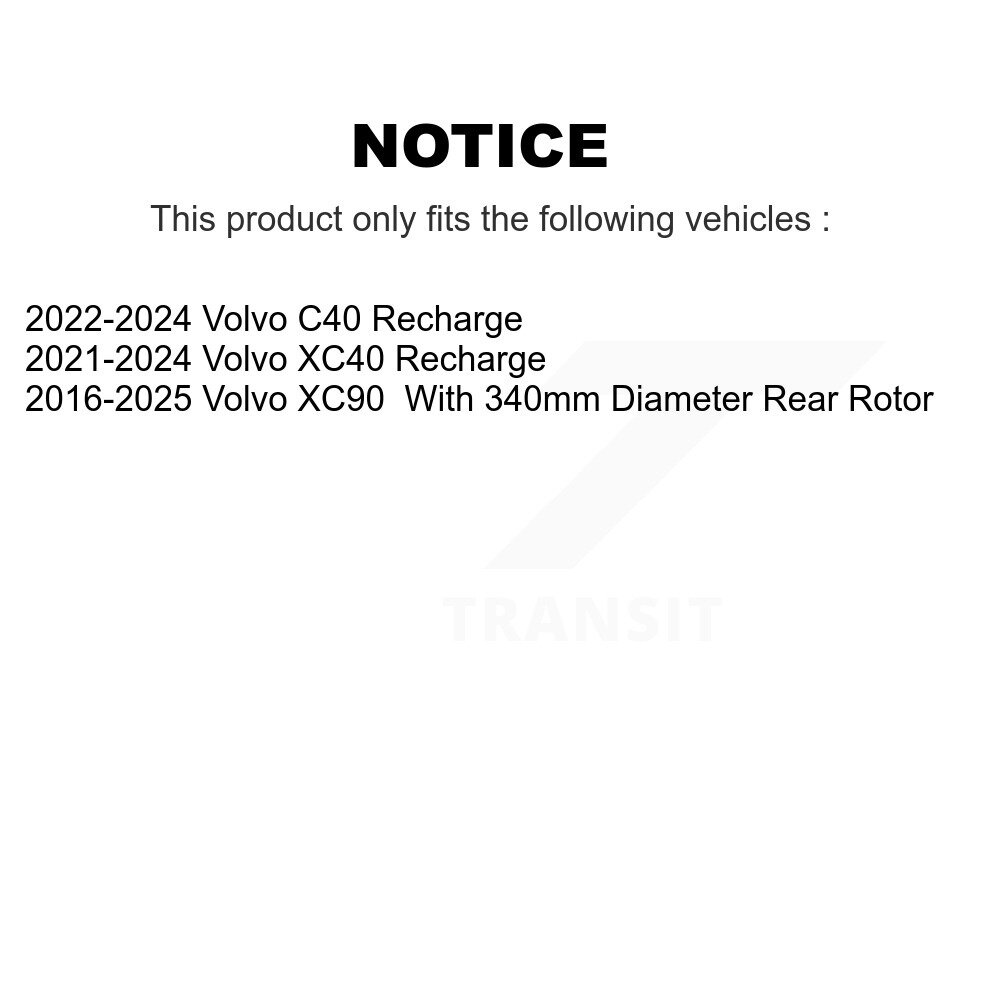 [Arrière] Rotor de frein arrière pour Volvo XC90 XC40 Recharge C40 8-982112