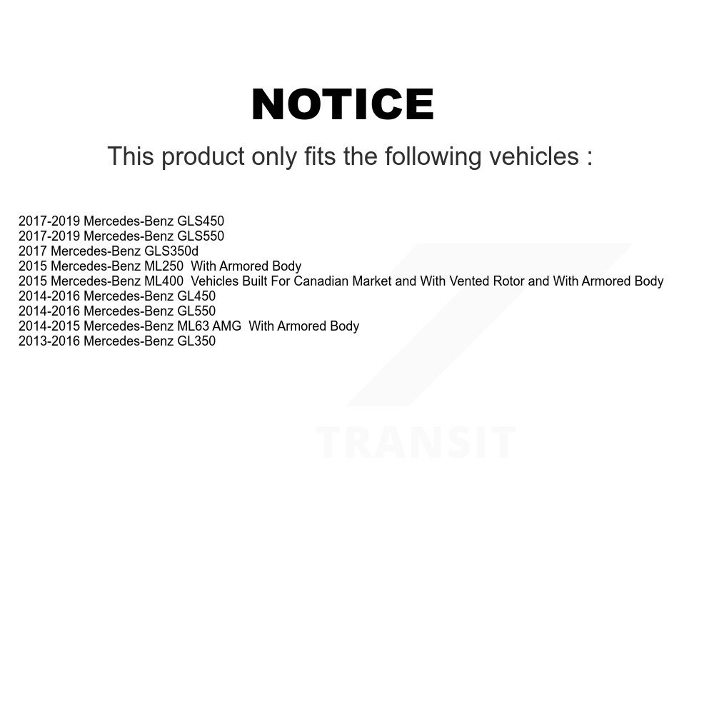 [Arrière] Rotor de frein à disque arrière pour Mercedes-Benz GL350 GLS450 ML400 GLS550 GL550 GL450