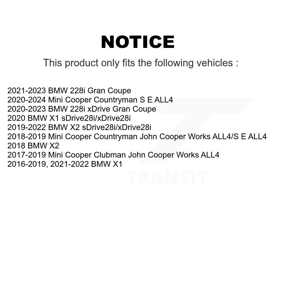 [Arrière] Rotor de frein à disque arrière pour BMW X1 Mini Cooper Countryman X2 Clubman 228i xDrive
