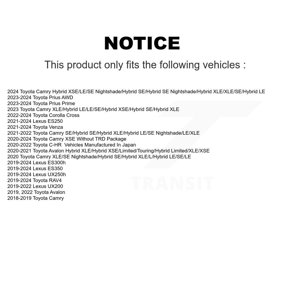 [Front] Rotor de frein à disque avant pour Toyota RAV4 Camry Corolla Cross Lexus Venza C-HR