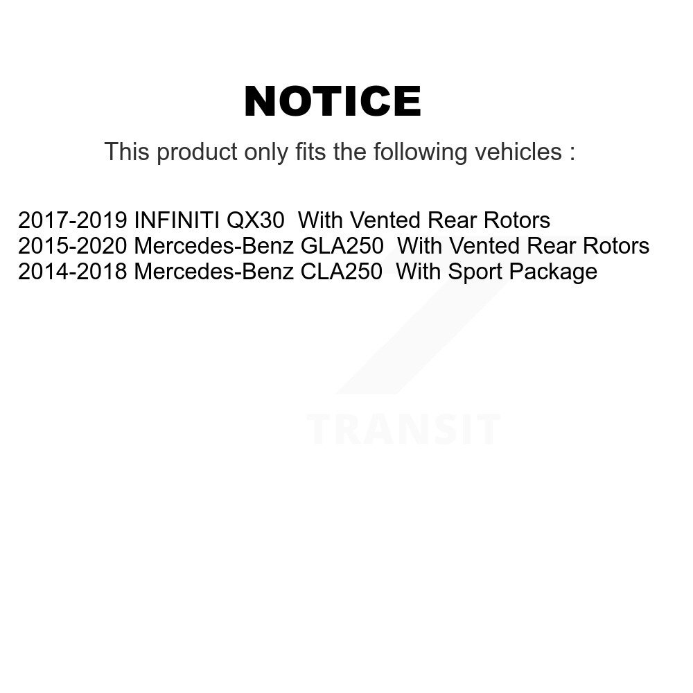 [Arrière] Rotor de frein à disque arrière pour Mercedes-Benz GLA250 CLA250 INFINITI QX30 8-982380