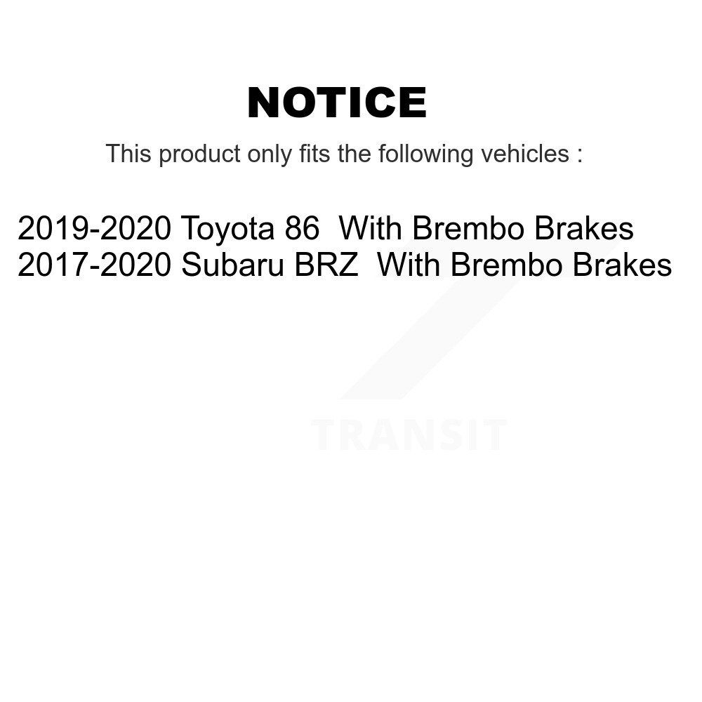 [Arrière] Rotor de frein à disque arrière pour Subaru BRZ Toyota 86 avec freins Brembo 8-982545