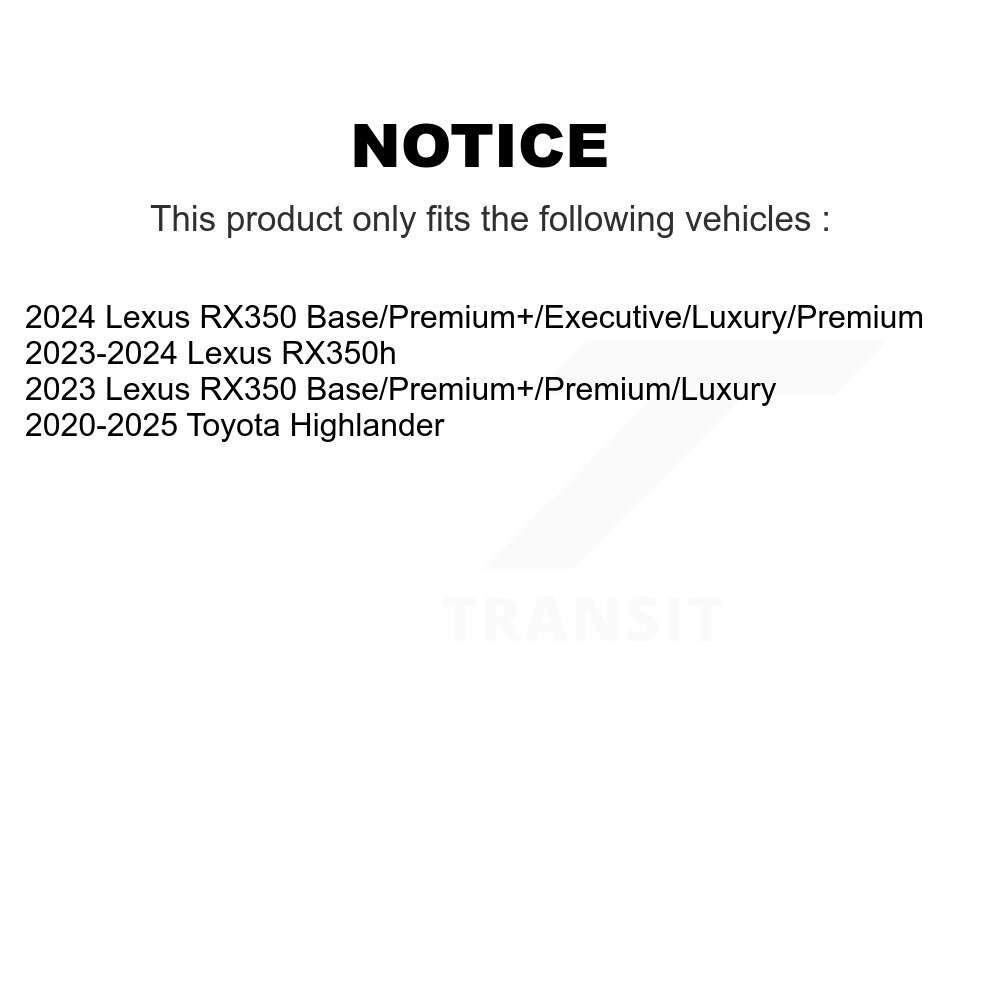 [Front] Rotor de frein à disque avant pour Toyota Highlander Lexus RX350 RX350h 8-982707