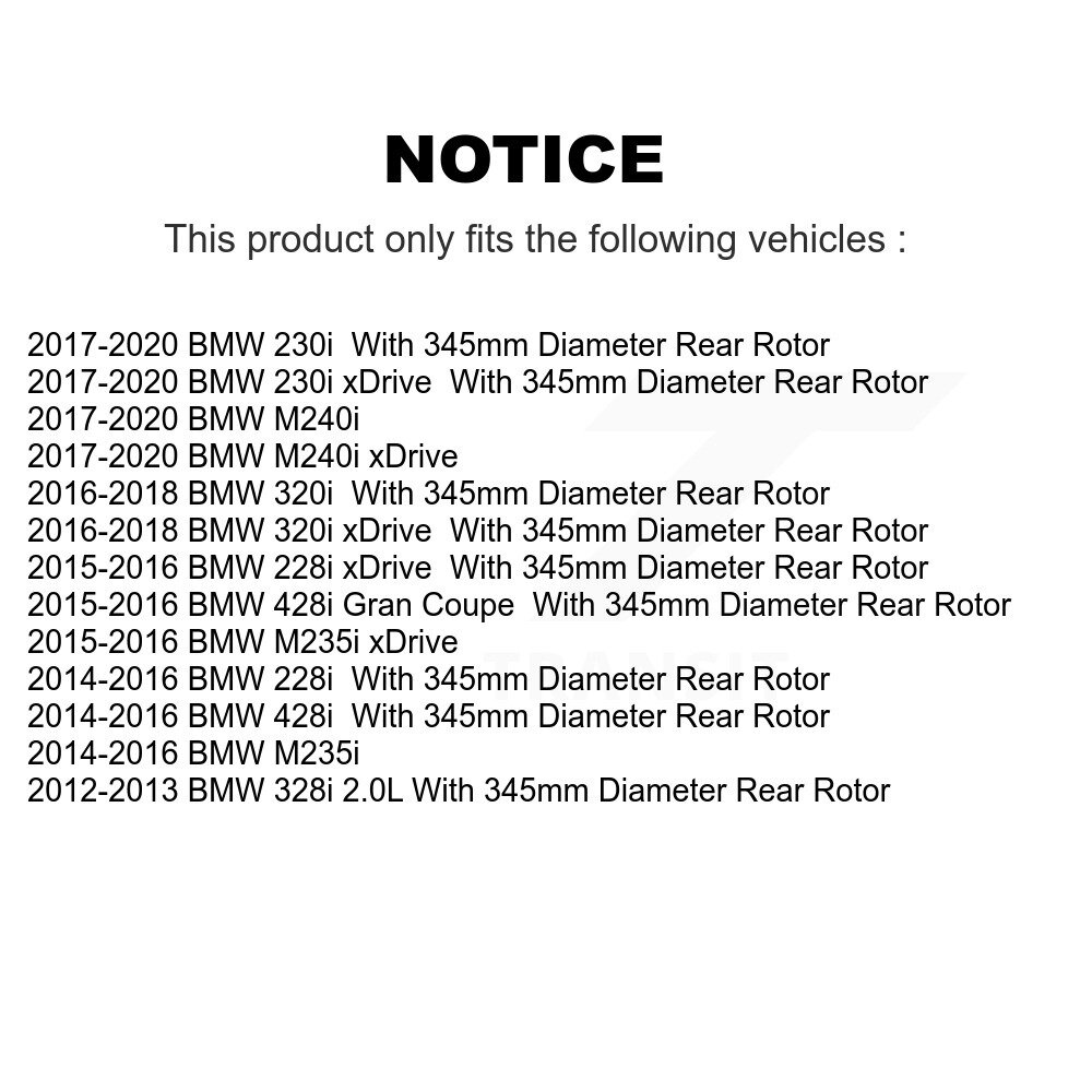 [Arrière] Rotor de frein à disque arrière pour BMW 320i xDrive 228i 230i 328i M240i M235i 428i Grande