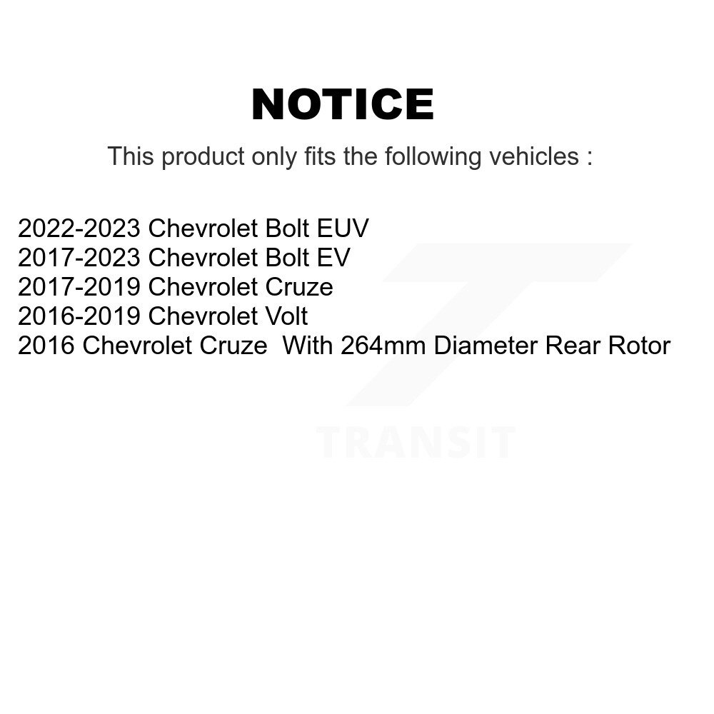 [Arrière] Rotor de frein à disque arrière pour Chevrolet Cruze Bolt EV EUV Volt 8-TQ8175