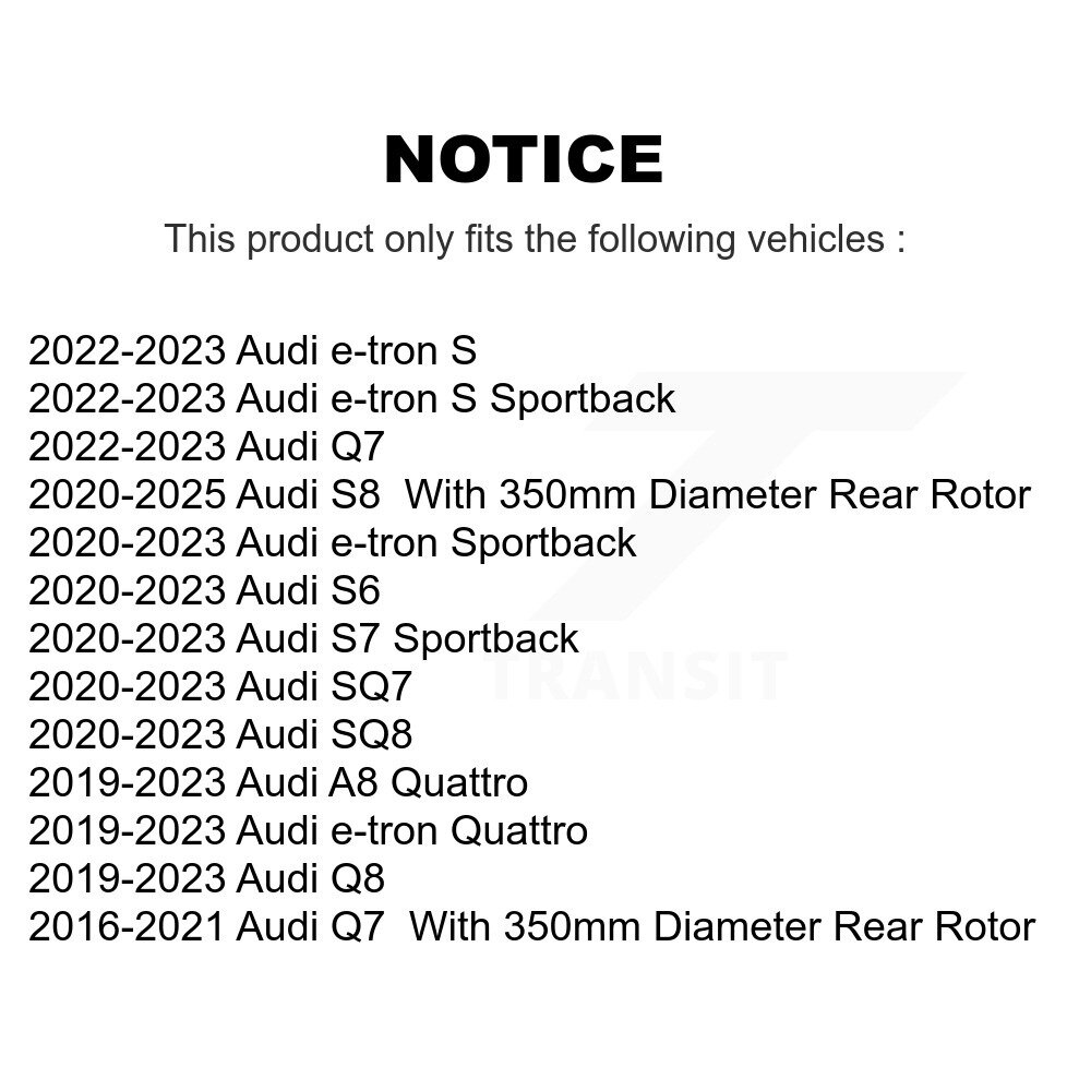 [Arrière] Rotor de frein à disque arrière pour Audi Q7 Q8 e-tron Quattro SQ8 Sportback SQ7 A8 S S6 S8
