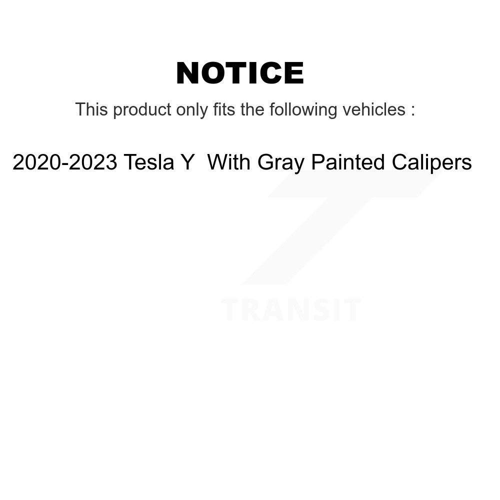 [Front] Rotor de frein à disque avant pour 2020-2023 Tesla Y avec des étriers peints gris 8-TQ8441