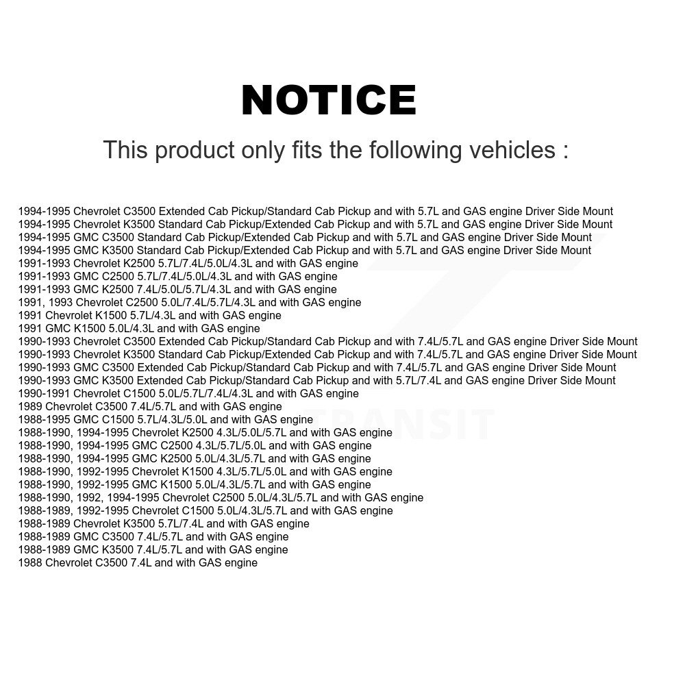 [Gauche] Assemblage expéditeur de pompe à carburant gauche pour Chevrolet GMC C1500 K1500 K2500 C2500 K3500