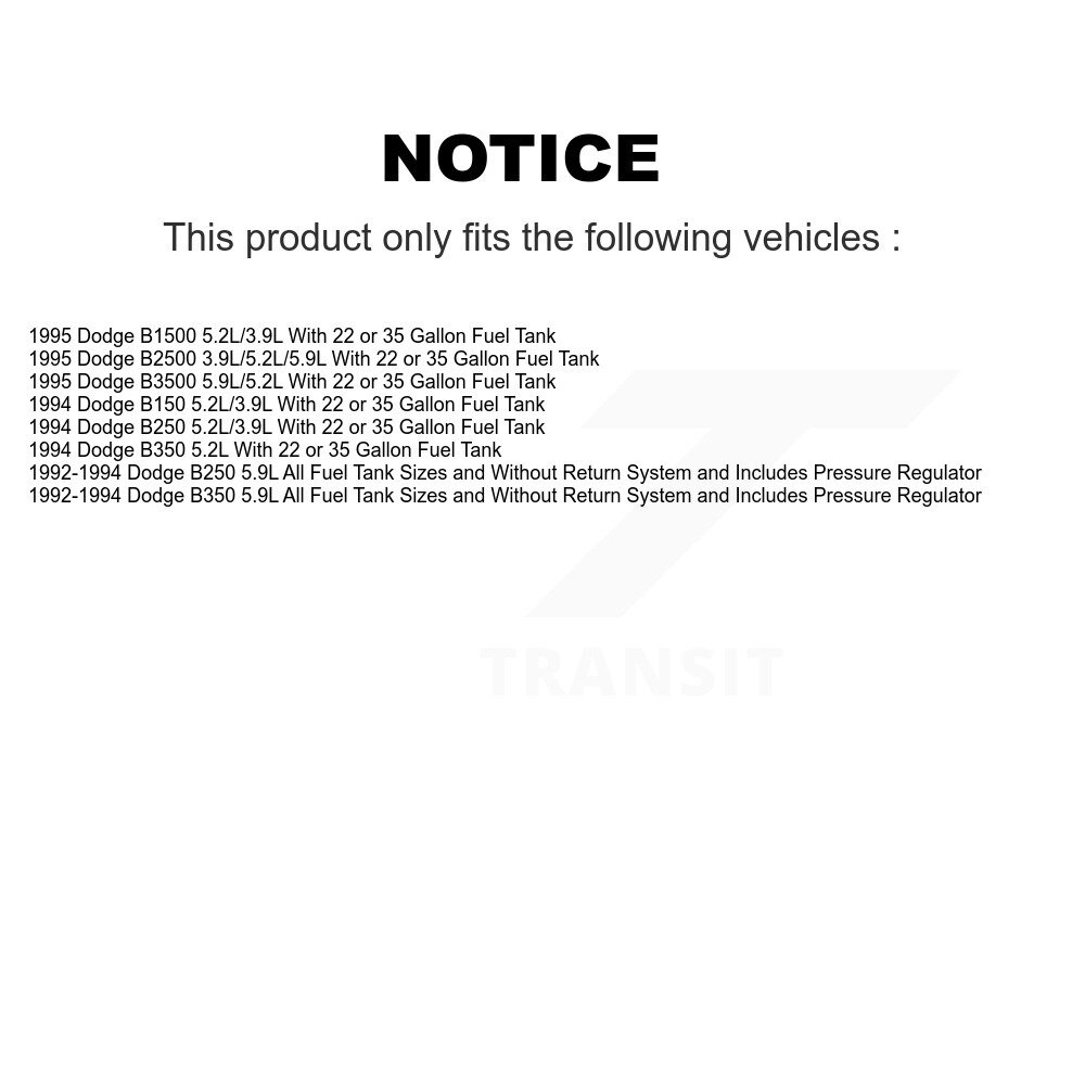 [N/A] Module de pompe à combustible Assemblage pour Dodge B350 B3500 B250 B2500 B150 B1500