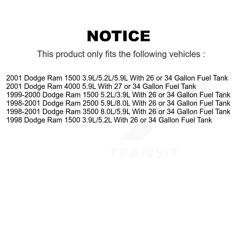 [N/A] Module de pompe à combustible pour Dodge Ram 2500 1500 3500 4000 AGY-00310395