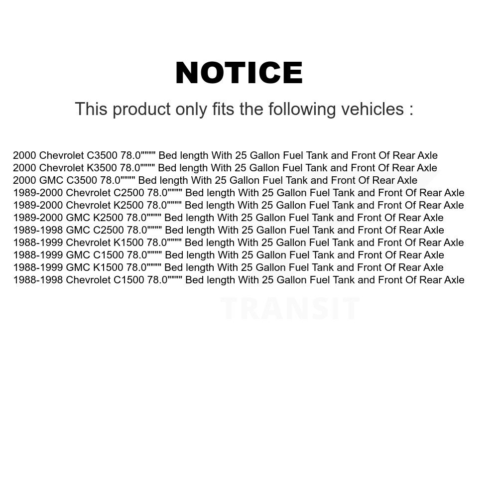 [N/A] Bracelet de réservoir de carburant pour Chevrolet GMC K1500 C1500 K2500 C2500 K3500 C3500