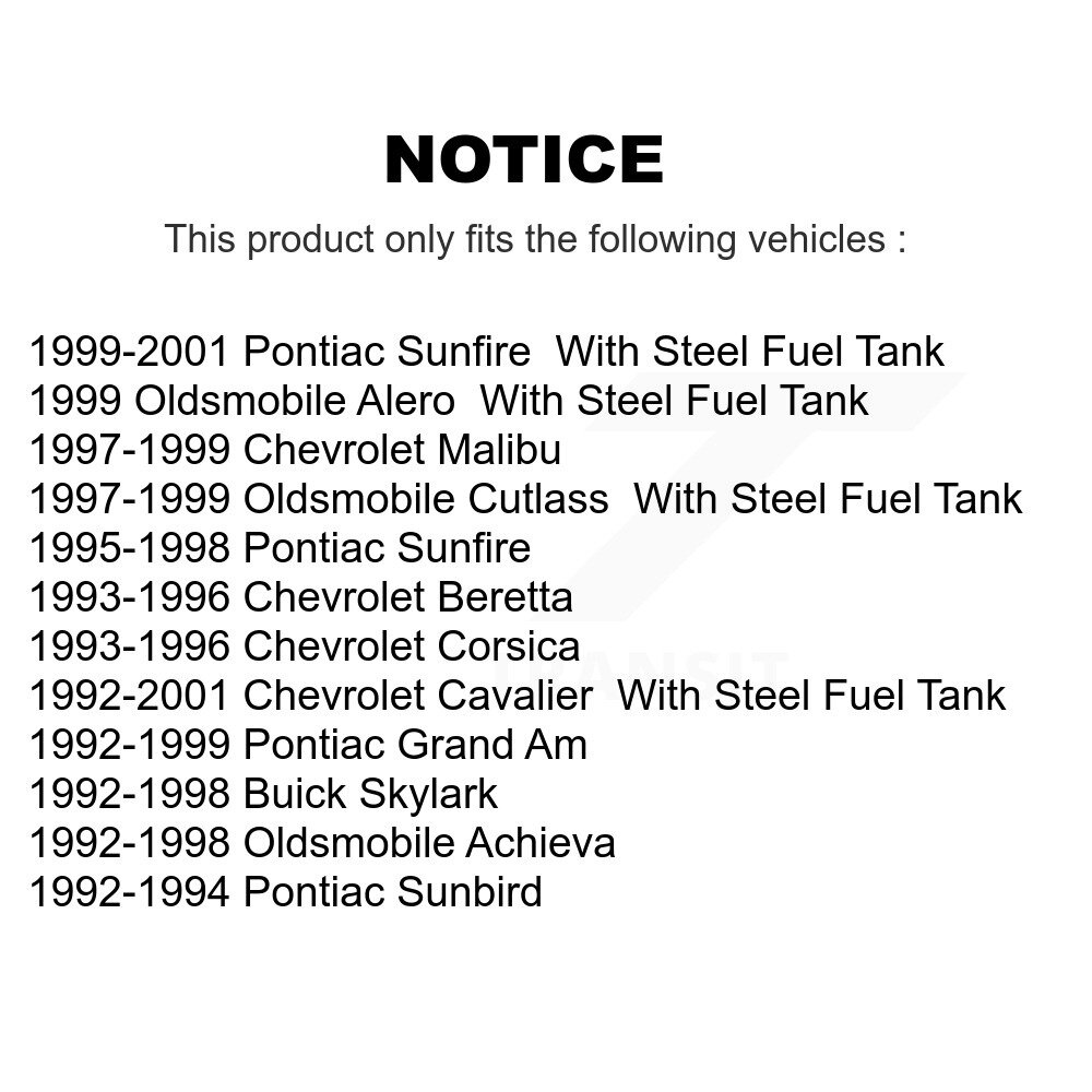 [N/A] Bracelet de réservoir de carburant pour Chevrolet Cavalier Pontiac Sunfire Malibu Grand Am Sunbird