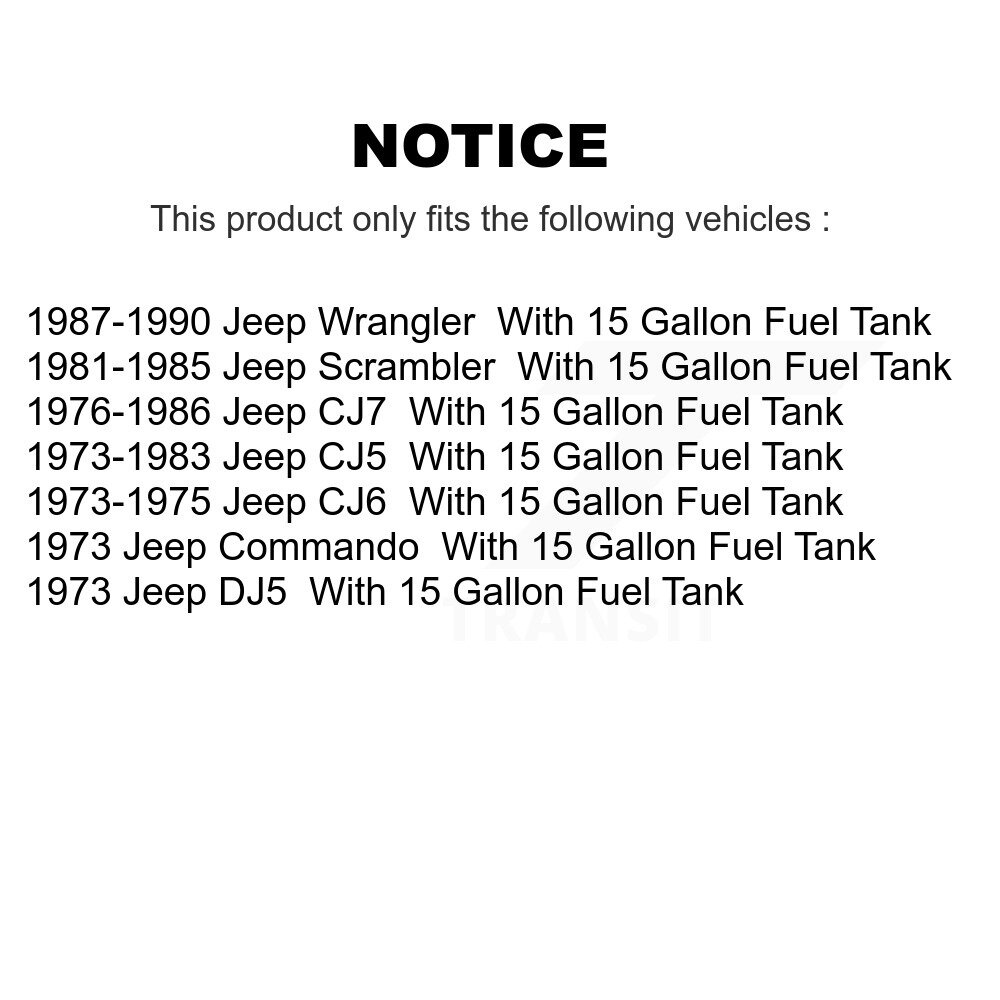 [N/A] Bracelet de réservoir de carburant pour Jeep Wrangler CJ7 CJ5 Scrambler CJ6 Commando DJ5