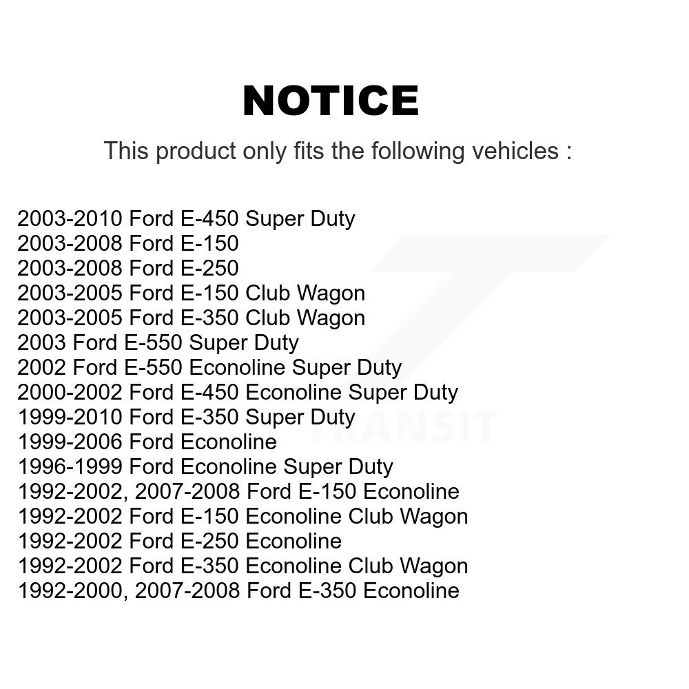 [Front] Bracelet de réservoir de carburant avant pour Ford E-350 Super Duty E-250 Econoline E-150 Club Wagon