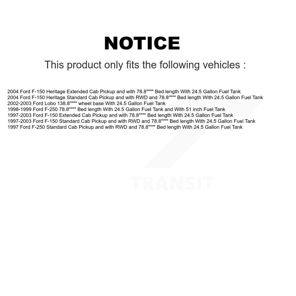 [N/A] Bracelet de réservoir de carburant pour Ford F-150 F-250 Heritage Lobo AGY-01110127