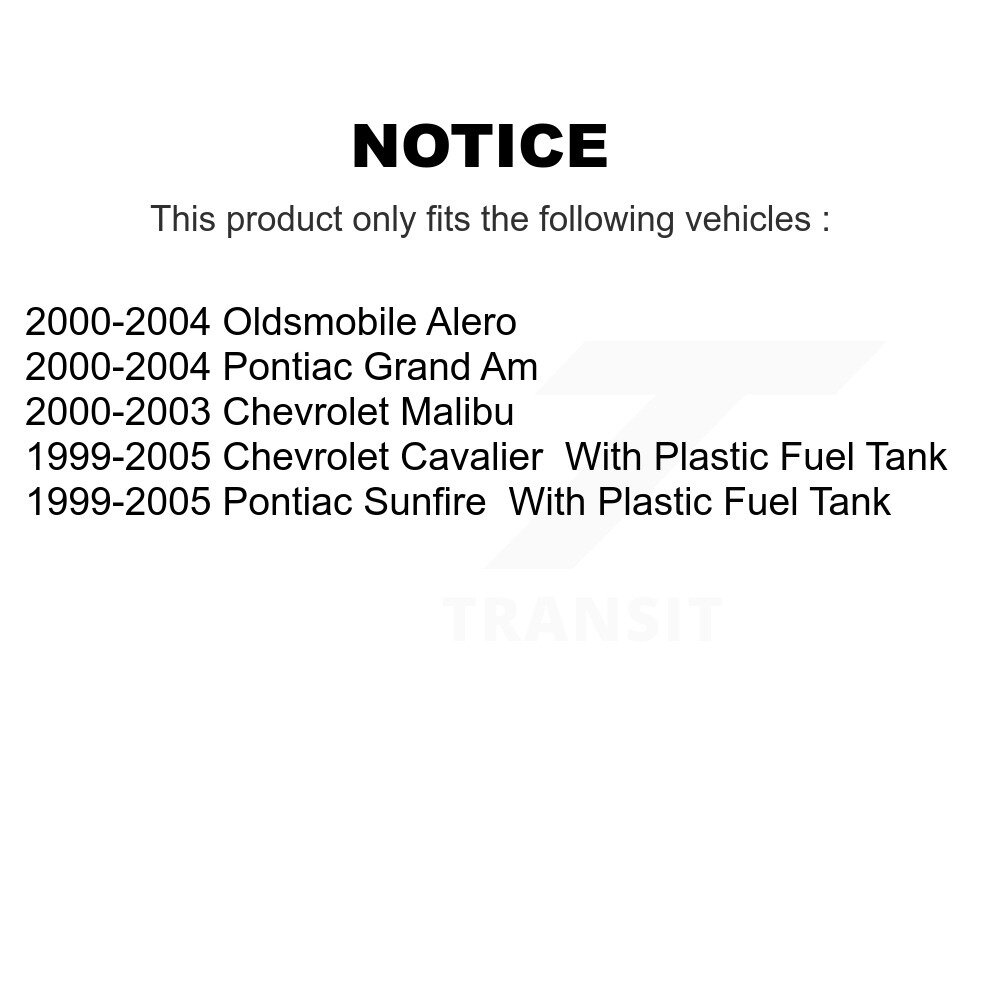 [N/A] Bracelet de réservoir de carburant pour Pontiac Chevrolet Cavalier Sunfire Grand Am Malibu Alero