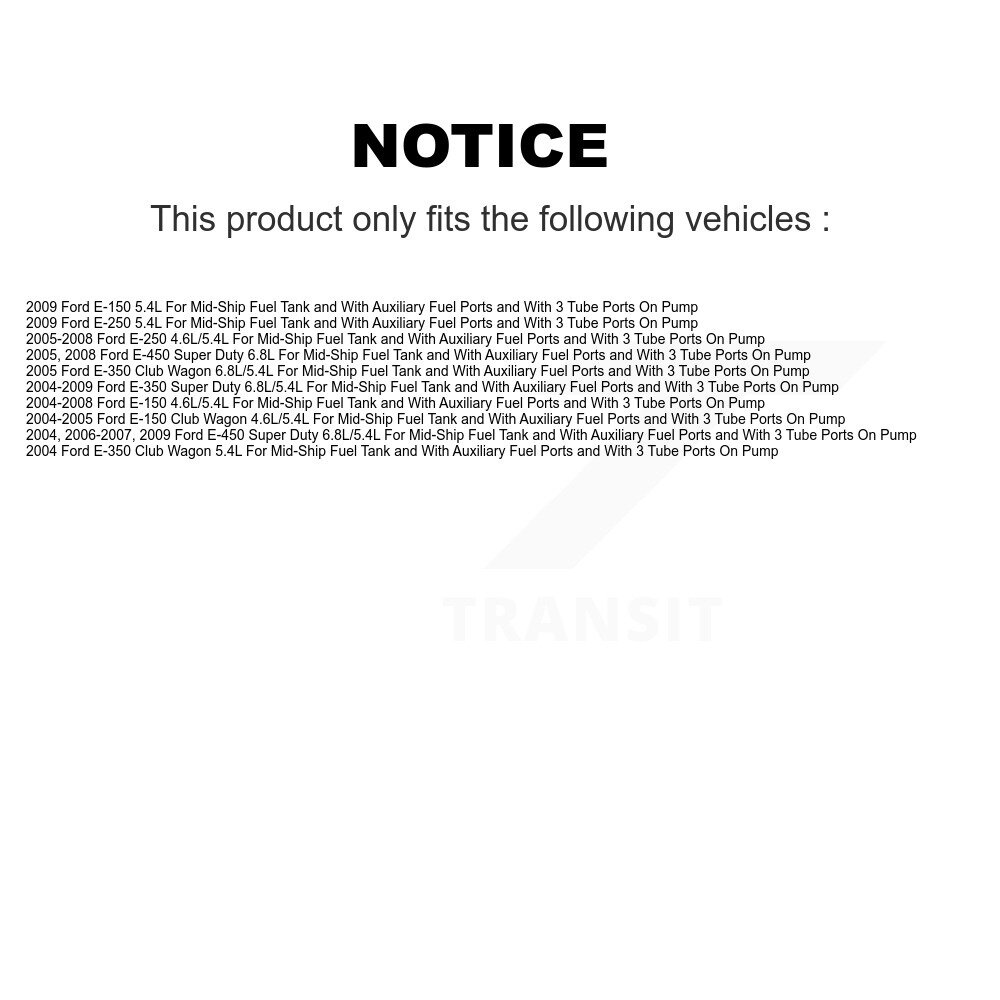 Fuel Pump Sender Assembly For Ford E-350 Super Duty E-250 E-150 Club Wagon E-450 - Picture 2 of 7