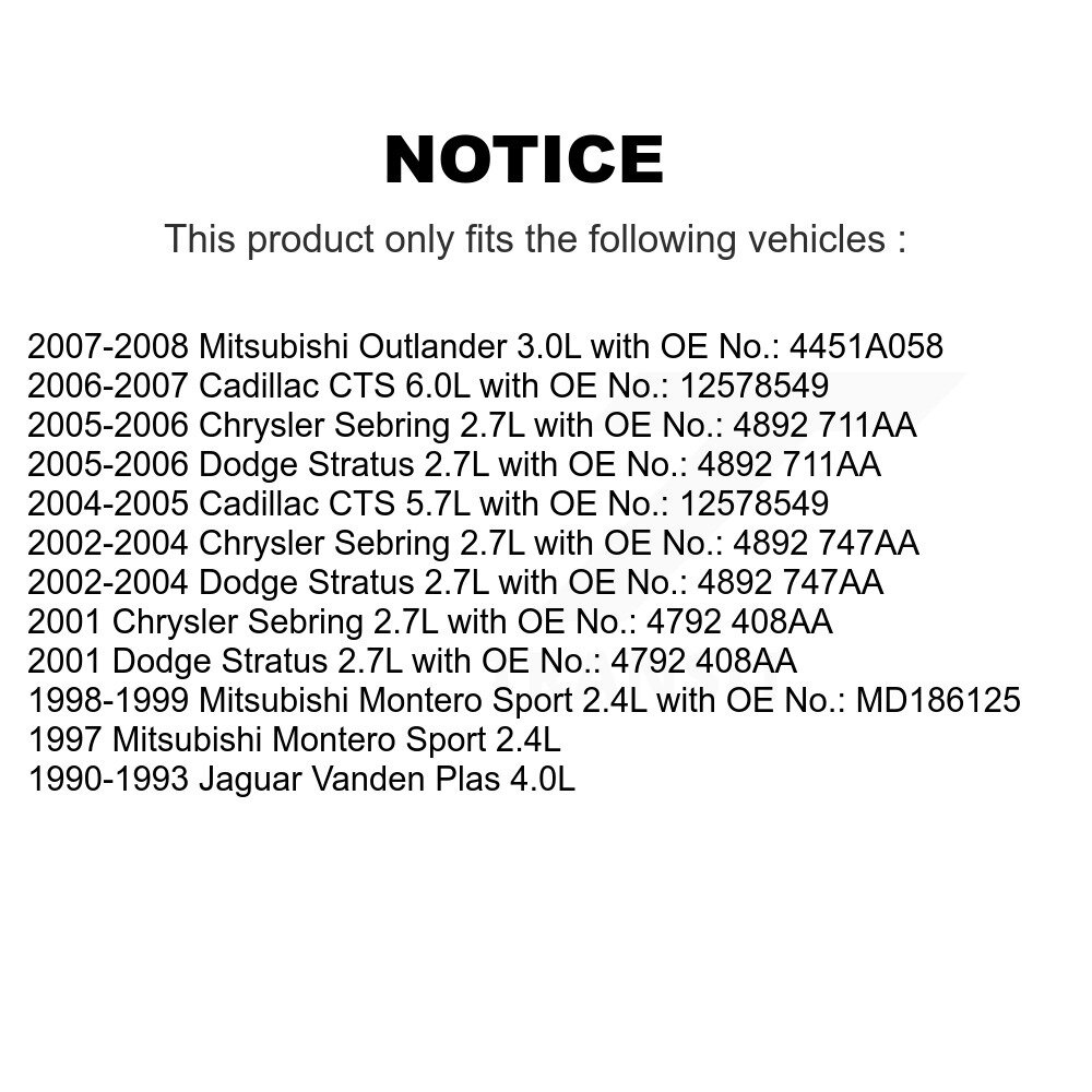 [Direction assistée] Ceinture d'entraînement accessoire pour le Sebring Chrysler Mitsubishi Outlander Cadillac CTS Plaques