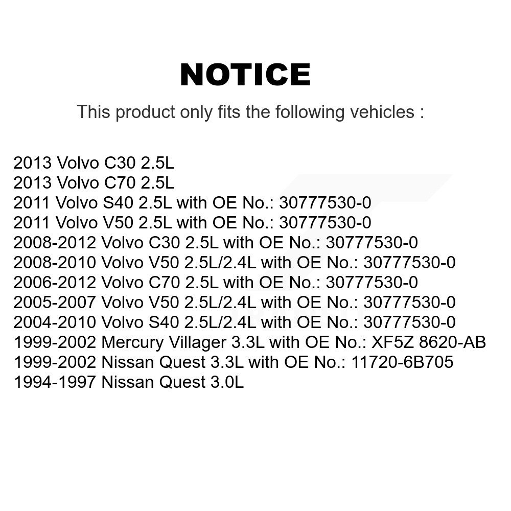 [Alternateur] Ceinture d'entraînement accessoire pour Volvo S40 C30 V50 C70 Nissan Quest Mercury Villager