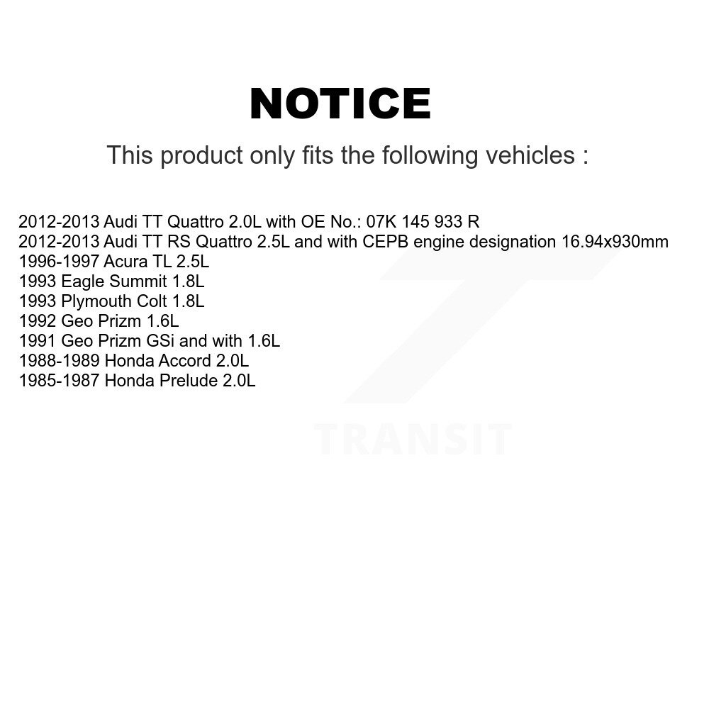 [Pompe à eau et alternateur] Ceinture d'entraînement accessoire pour Audi TT Quattro Honda Accord Acura TL Prelude RS Colt